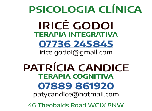 Psicologia Cl nica Iric Godoi Terapia integrativa 07736 245845 irice.godoi@gmail.com Patr cia Candice Terapia Cognit...
