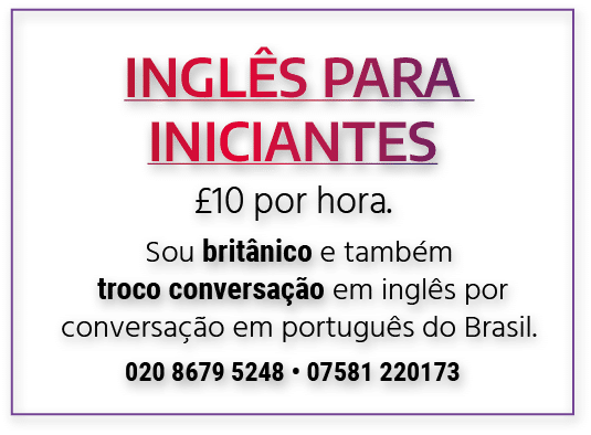 Ingl s para iniciantes £10 por hora. Sou brit nico e tamb m troco conversa o em ingl s por conversa  o em portugu s ...