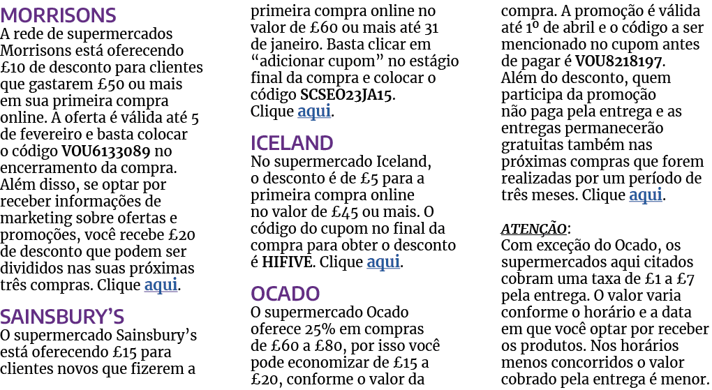 Morrisons A rede de supermercados Morrisons est oferecendo £10 de desconto para clientes que gastarem £50 ou mais em...