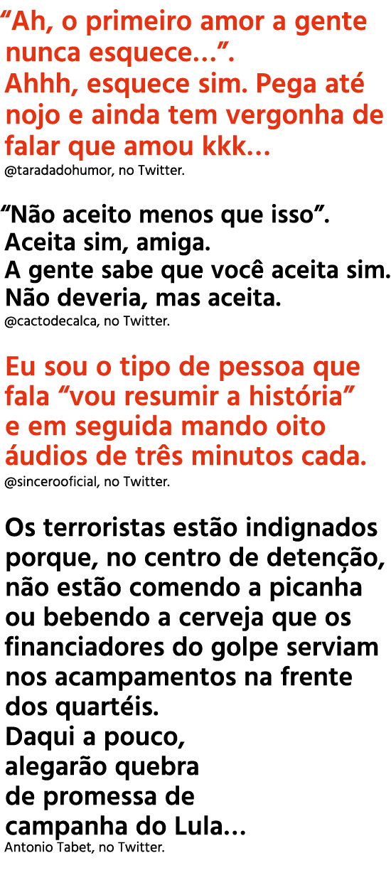 “Ah, o primeiro amor a gente nunca esquece…”. Ahhh, esquece sim. Pega at nojo e ainda tem vergonha de falar que amou...