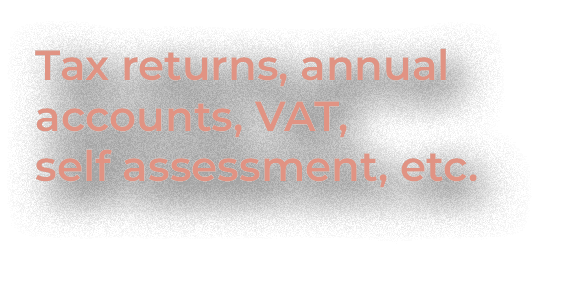Tax returns, annual accounts, VAT, self assessment, etc.